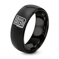 Engagement Gifts for Couple – black tungsten newspaper ring