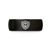 unique couple present ideas – black tungsten shield emblem wedding band