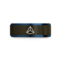 romantic presents for partners – gunmetal & blue tungsten tetrahedron wedding band