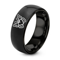 Engagement Gifts for Him – black tungsten butterfly pair heart ring