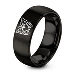 Engagement Gifts for Him – black tungsten butterfly pair heart ring