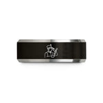 cool rings for men – black & gray tungsten major baton wedding band