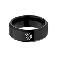 nurse themed engagement presents – black tungsten differential lock icon wedding band
