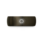 nurse appreciation presents – gunmetal & black tungsten radial halftone burst wedding band