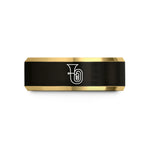 nurse themed engagement presents – black & gold tungsten tuba wedding band