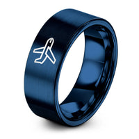 modern style rings men – blue tungsten airplane (passenger jet) ring