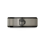 couples ring with engraving – black & grey tungsten enamel mug wedding band