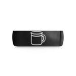 wedding bands for her – black tungsten enamel mug wedding band