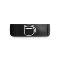 wedding bands for her – black tungsten enamel mug wedding band