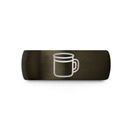 couples ring with engraving – gunmetal & black tungsten enamel mug wedding band