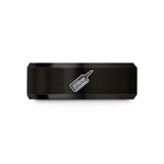 matching wedding band sets – black tungsten keytar wedding band