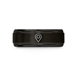 unisex promise ring set – black tungsten location dot marker wedding band