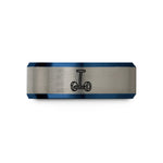 comfort fit tungsten ring – blue & silver tungsten self balancing scooter wedding band