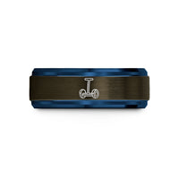 tungsten band for couples – gunmetal & blue tungsten self balancing scooter wedding band