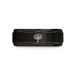 tungsten wedding bands – black & rose gold tungsten family birds wedding band