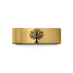 custom engraved rings – gold tungsten family birds wedding band