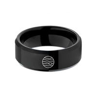 couples matching bands – black tungsten jupiter wedding band