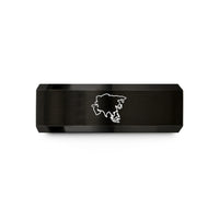 engraved ring for couples – black tungsten asia wedding band