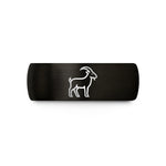 unisex tungsten carbide ring – black & rose gold tungsten goat wedding band