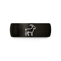 unisex tungsten carbide ring – black & rose gold tungsten goat wedding band