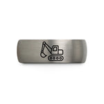 tungsten carbide ring men – gray tungsten hydraulic mining shovel wedding band