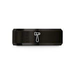 personalized engraved ring gift – black tungsten reflex hammer wedding band