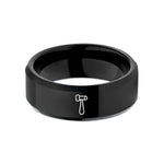 tungsten mens wedding band – black tungsten reflex hammer wedding band