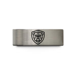 tungsten rings for couples – blue & grey tungsten bulldog face shield wedding band