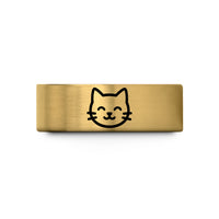 wedding bands for couples – gold tungsten kitten face icon wedding band