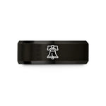 his and hers ring set – black tungsten liberty bell wedding band