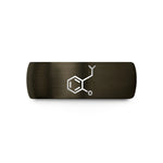 custom sized men’s ring – gunmetal & black tungsten serotonin molecule wedding band