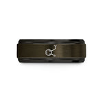 wedding bands for couples – gunmetal & black tungsten serotonin molecule wedding band