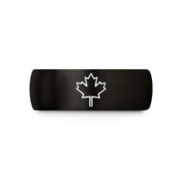 men's 8 mm ring – black & gold tungsten maple leaf canada wedding band