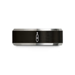 men's tungsten wedding band – black & grey tungsten rotary tool wedding band
