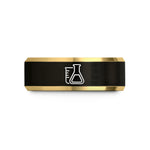gold bridal band smooth – black & gold tungsten beaker flask wedding band