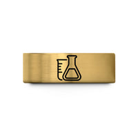 wedding band for couples – gold tungsten beaker flask wedding band