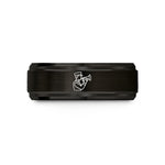 tungsten men wedding bands – black tungsten horn player wedding band