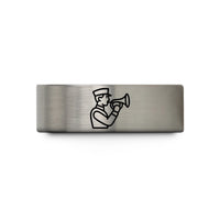comfort fit tungsten rings – gold & grey tungsten horn player wedding band