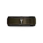 custom engraved wedding – gunmetal & black tungsten pitchfork wedding band