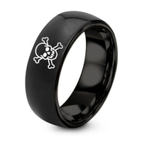 Engagement Ring for Women – black tungsten toxic skull crossbones ring