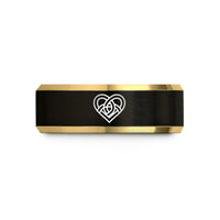 gold wedding bands – black & gold tungsten trinity knots wedding band