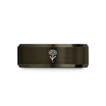 matching wedding bands men – gunmetal & rose gold tungsten january carnation wedding band