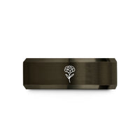 matching wedding bands men – gunmetal & rose gold tungsten january carnation wedding band