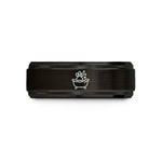 tungsten wedding bands – black & rose gold tungsten paw bathtub wedding band