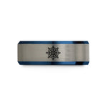 his and hers tungsten rings – black & blue & grey tungsten ship wheel wedding band
