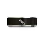 unique couples ring set – black & silver tungsten torque wrench wedding band