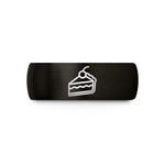 tungsten rings for couples – black & rose gold tungsten cherry pie slice wedding band