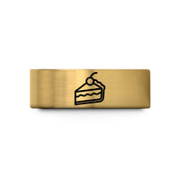 wedding bands for couples – gold tungsten cherry pie slice wedding band