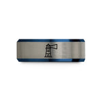 couples promise rings silver – black & blue & grey tungsten kilauea lighthouse wedding band