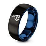 Engagement Ring His And Hers – black & blue tungsten party hat ring